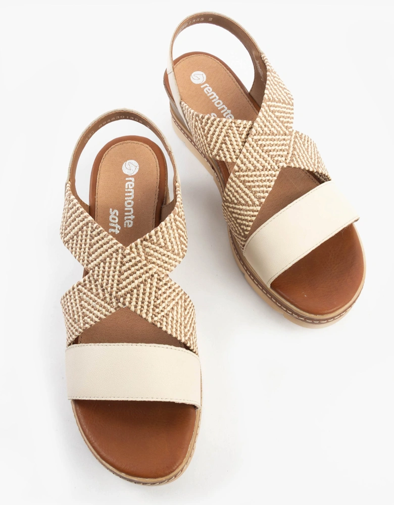 D2L54-60 Womens Sandals Beige Combination