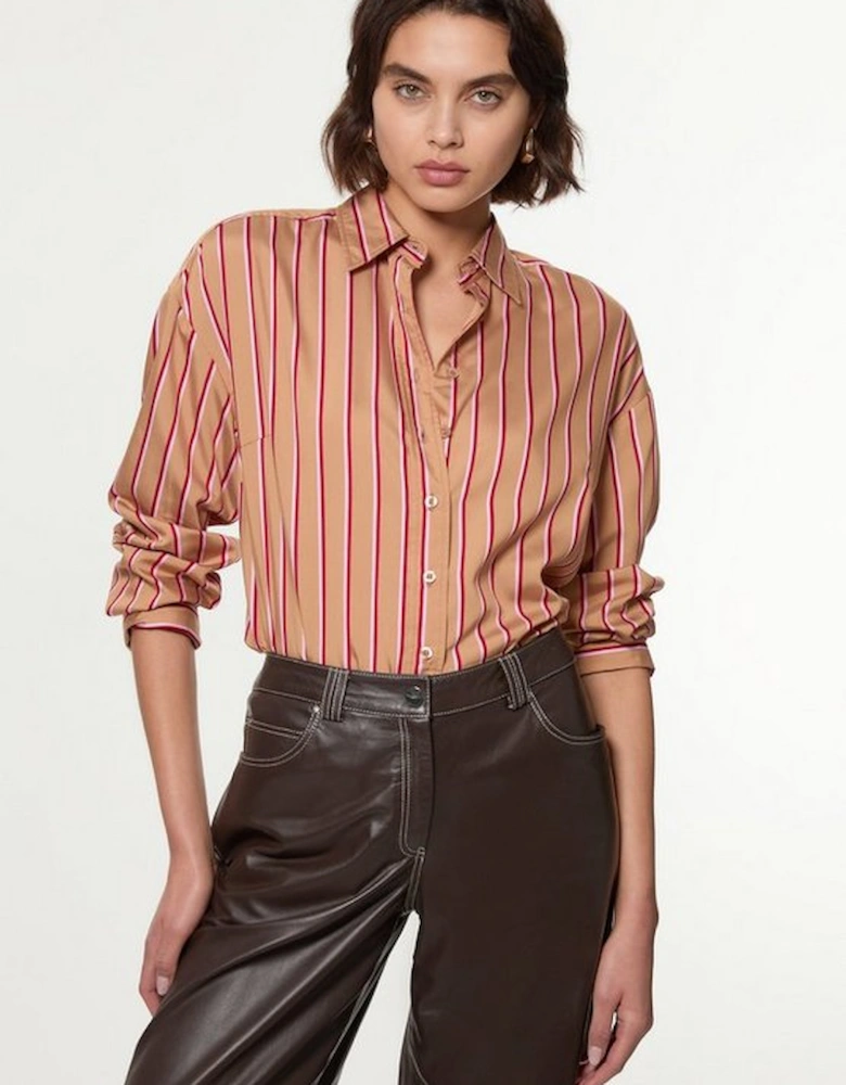 Stripe Cotton Oversize Tailored Essential Shirt