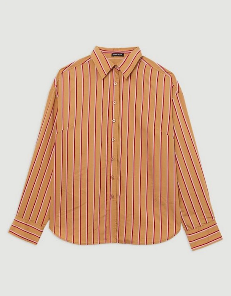 Stripe Cotton Oversize Tailored Essential Shirt