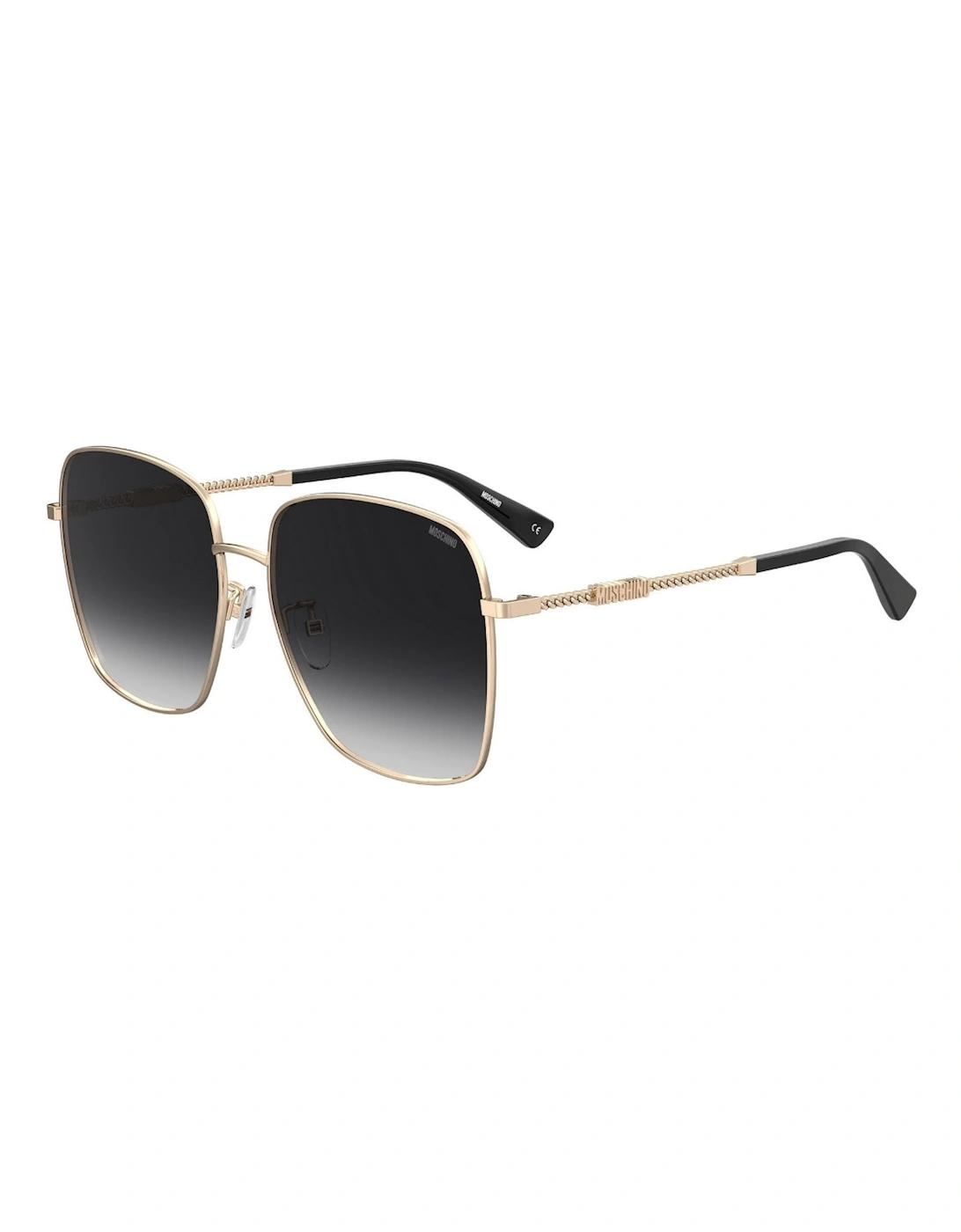 Women's Moschino Branded Arms Gold Sunglasses - Size: ONE size