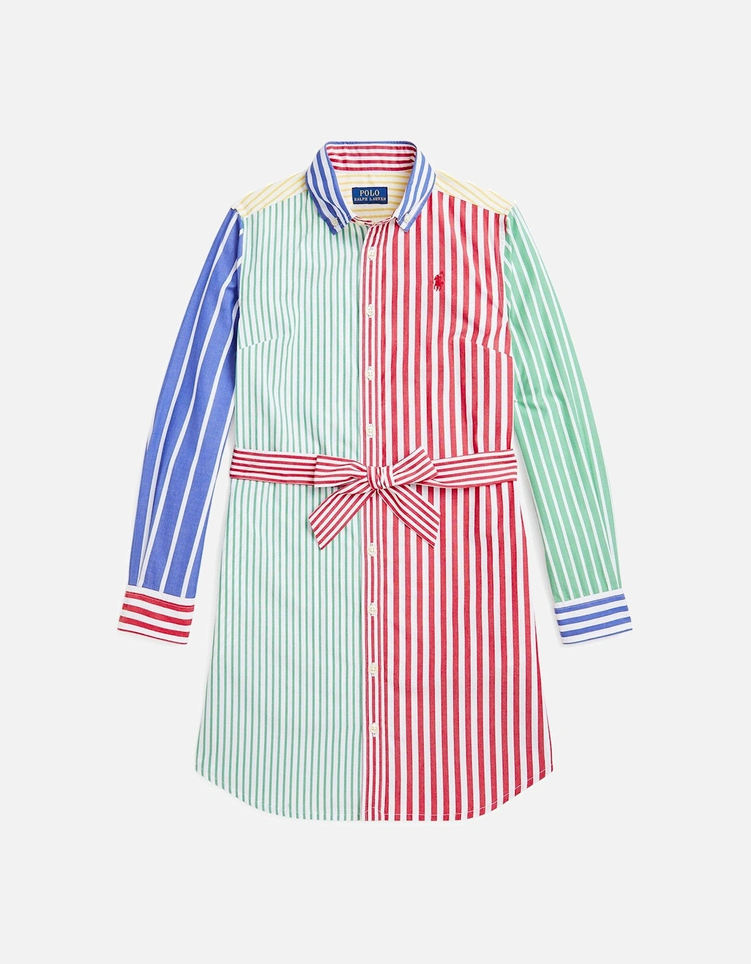 Girls Fun Stripe Shirt Dress - Multi