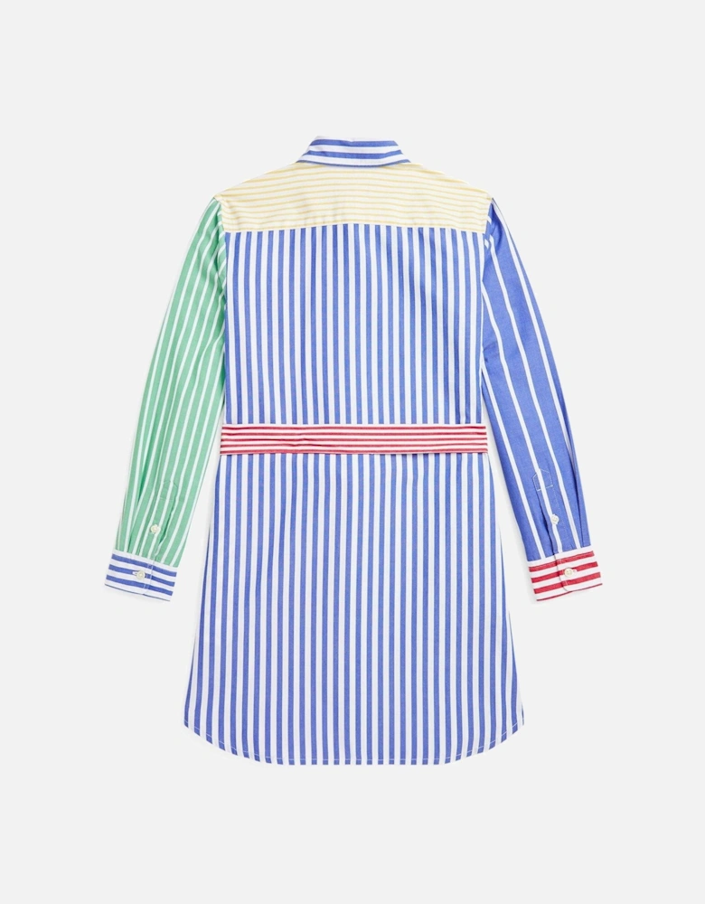Girls Fun Stripe Shirt Dress - Multi