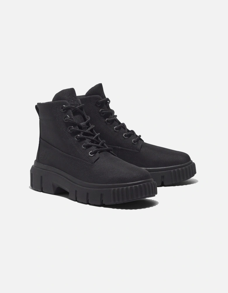 Greyfield Mid Lace Boot - Jet Black