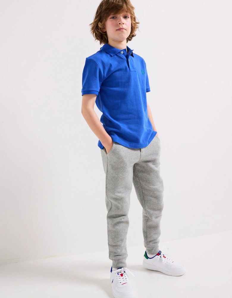 Boys Short Sleeve Slim Polo Shirt - Blue