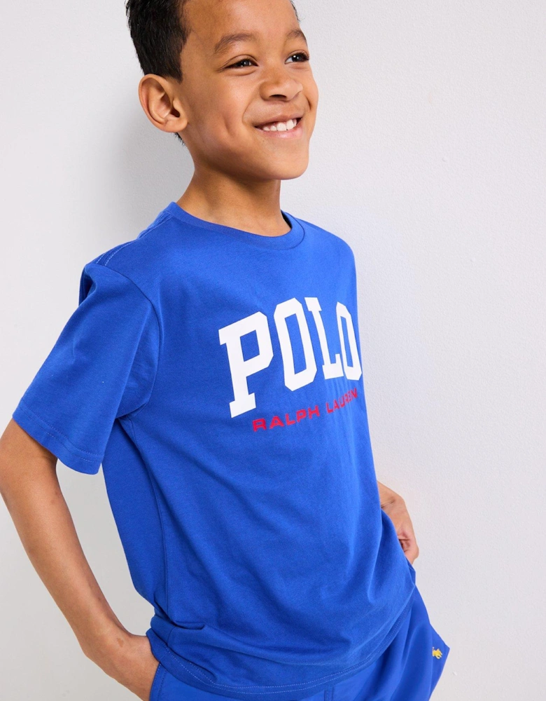 Boys Logo Short Sleeve T-Shirt - Blue
