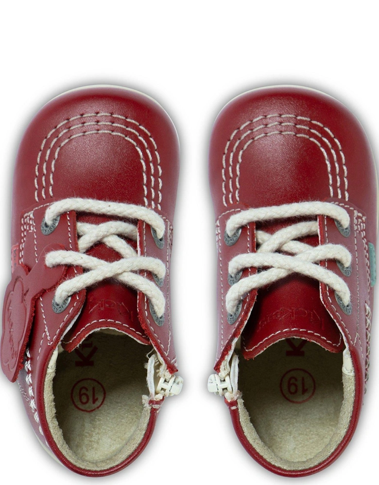 Kick Hi Baby Leather Boots - Red
