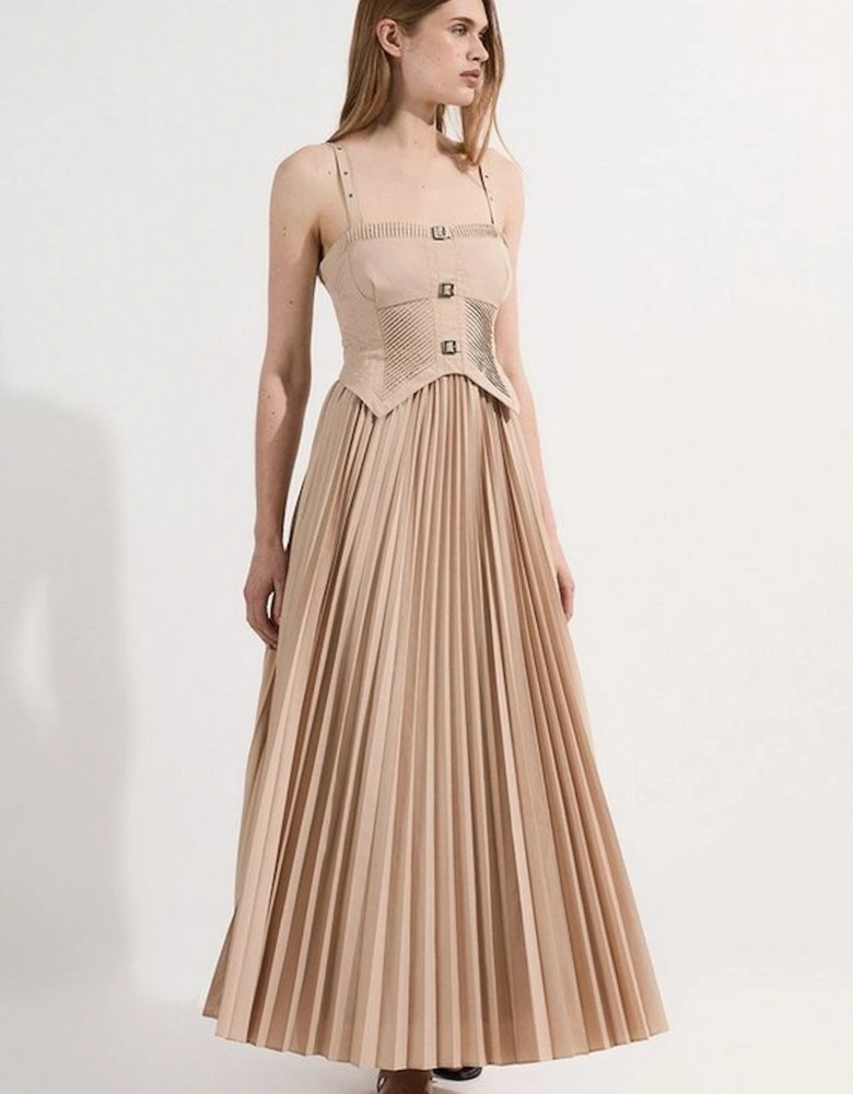 Archive Collection - Cotton Poplin Corset Woven Maxi Dress