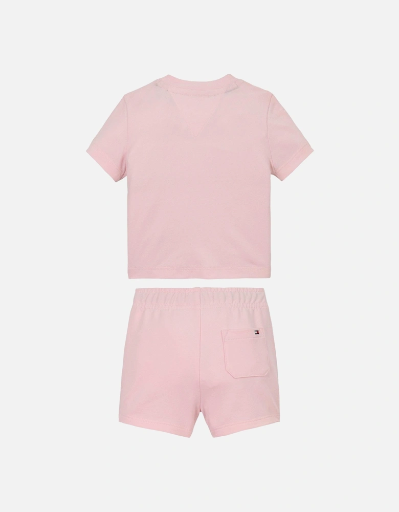 Baby Monotype T-Shirt And Short Set - Pink