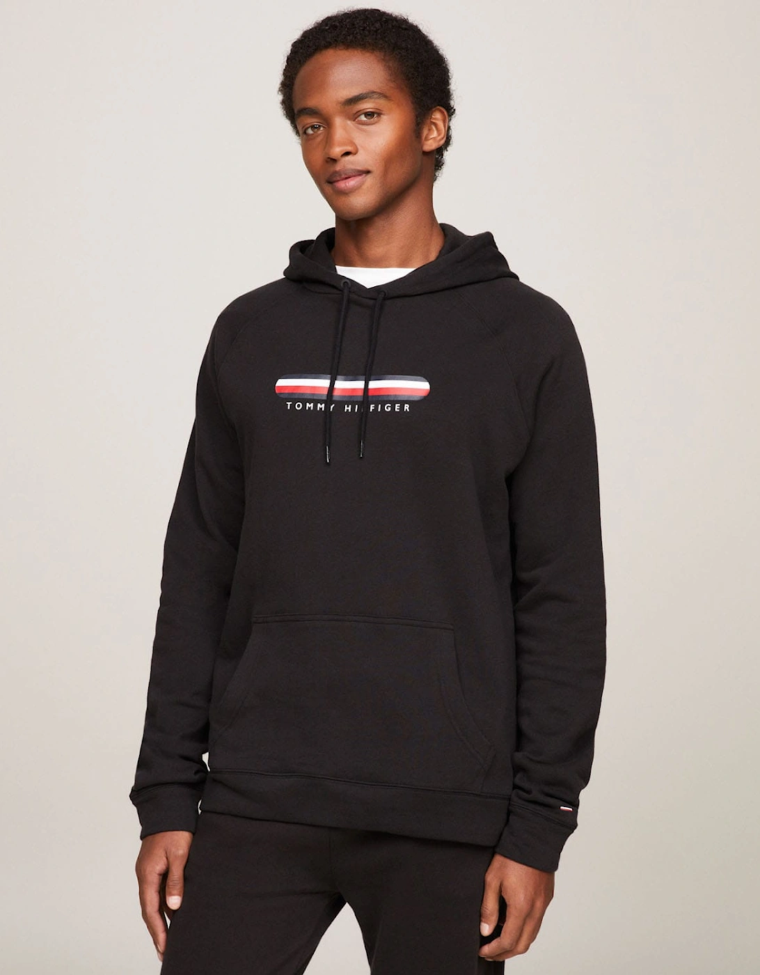 Tommy Hilfiger Men's Black Logo Lounge Hoodie - : 42 Xl