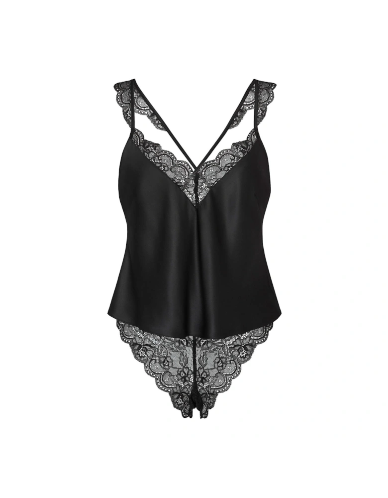 Satin Admiring Cami Set Black PJ's