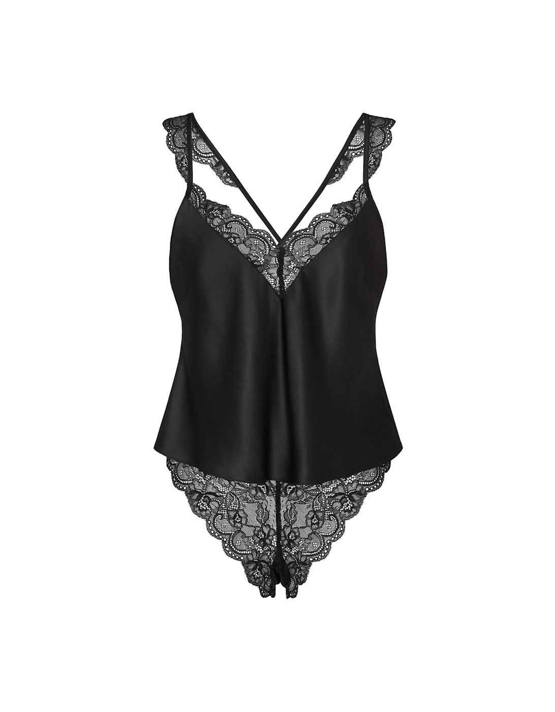 Satin Admiring Cami Set Black PJ's