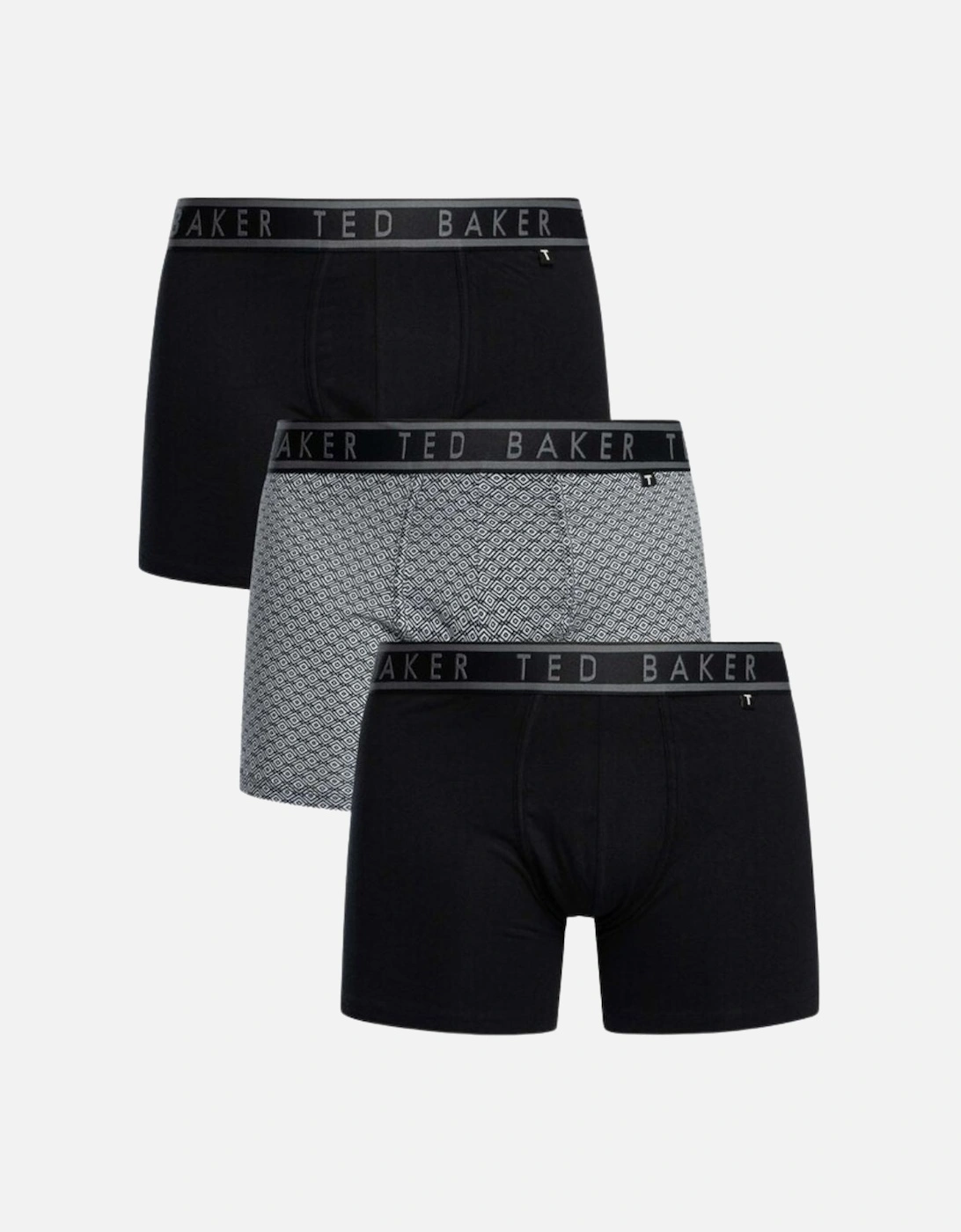 Ted Baker Men's 3-Pack Geo Print Boxer Briefs, Black - Size: 37/36/32