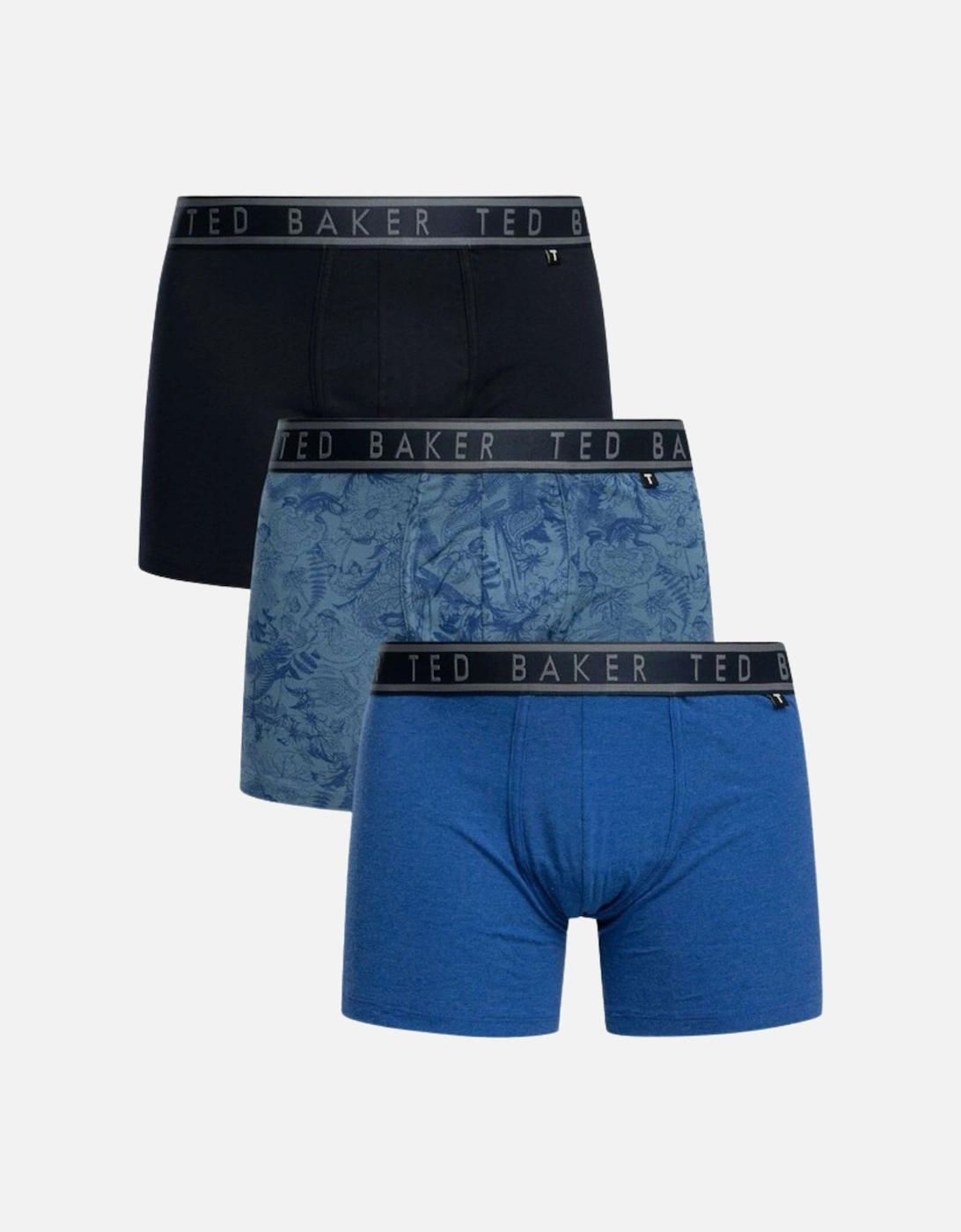 3-Pack Floral Print Boxer Briefs, Mazarine Blue, 10 of 9