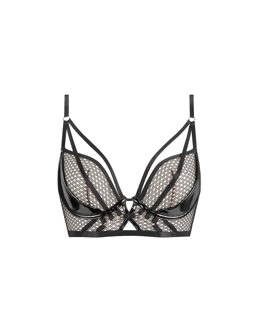 Evoke PU Non Padded Plunge Bra - Black