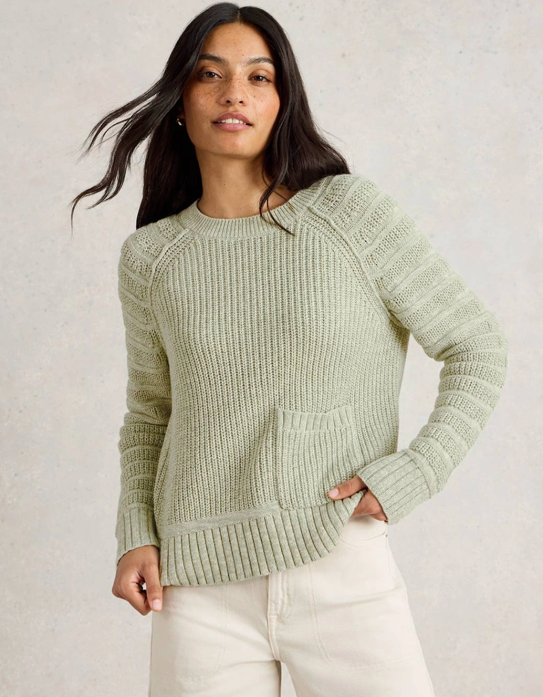 Women's Cindy Cotton Jumper Khaki Green, 7 of 6