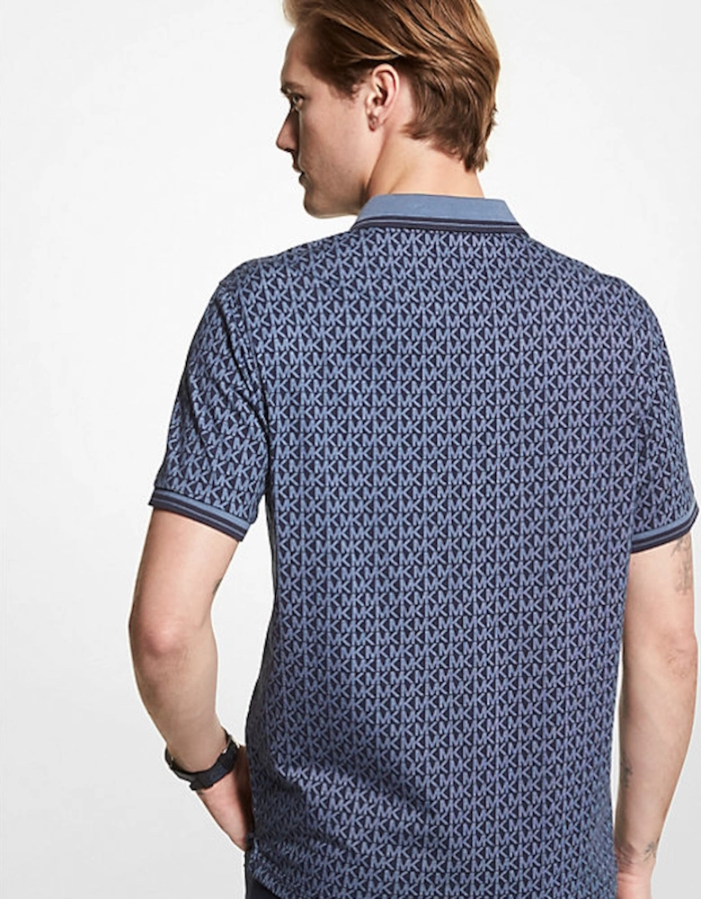 Greenwich Logo Print Cotton Jersey Polo Shirt