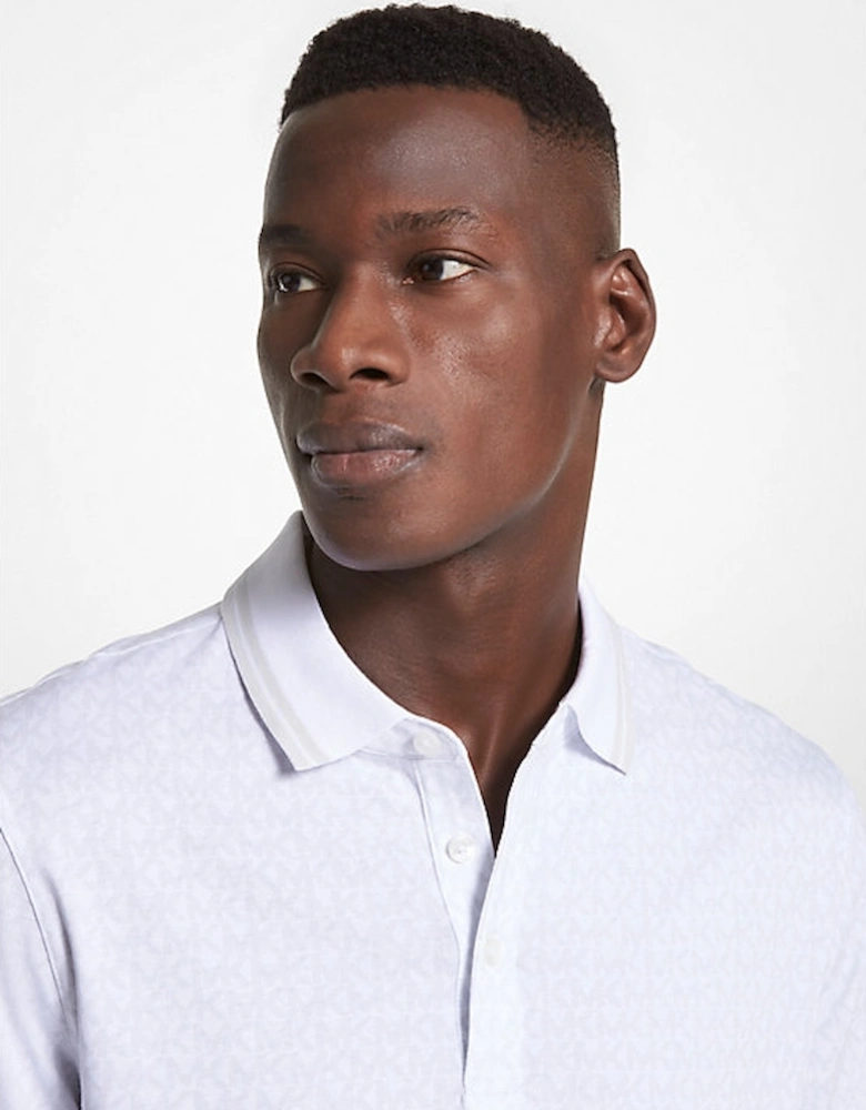 Greenwich Logo Print Cotton Jersey Polo Shirt