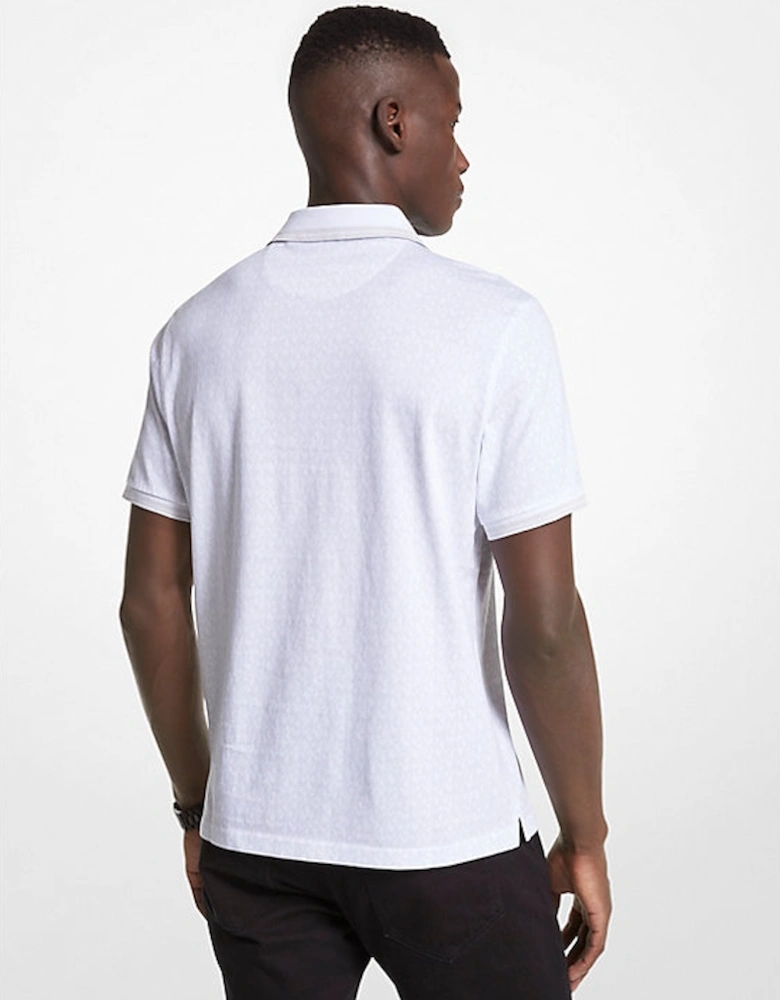 Greenwich Logo Print Cotton Jersey Polo Shirt