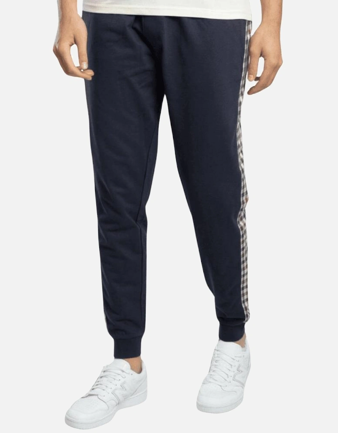 Aquascutum Men's Club Check Taped Navy Jogging Pant - Size: 39/38/32