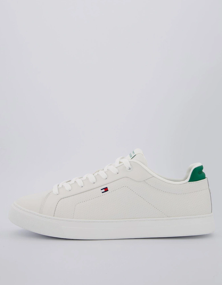 Icon Court Pinperforated Leather Trainer - Off White
