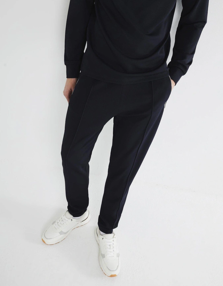 Slim Fit Stretch Textured Smart Joggers - Blue