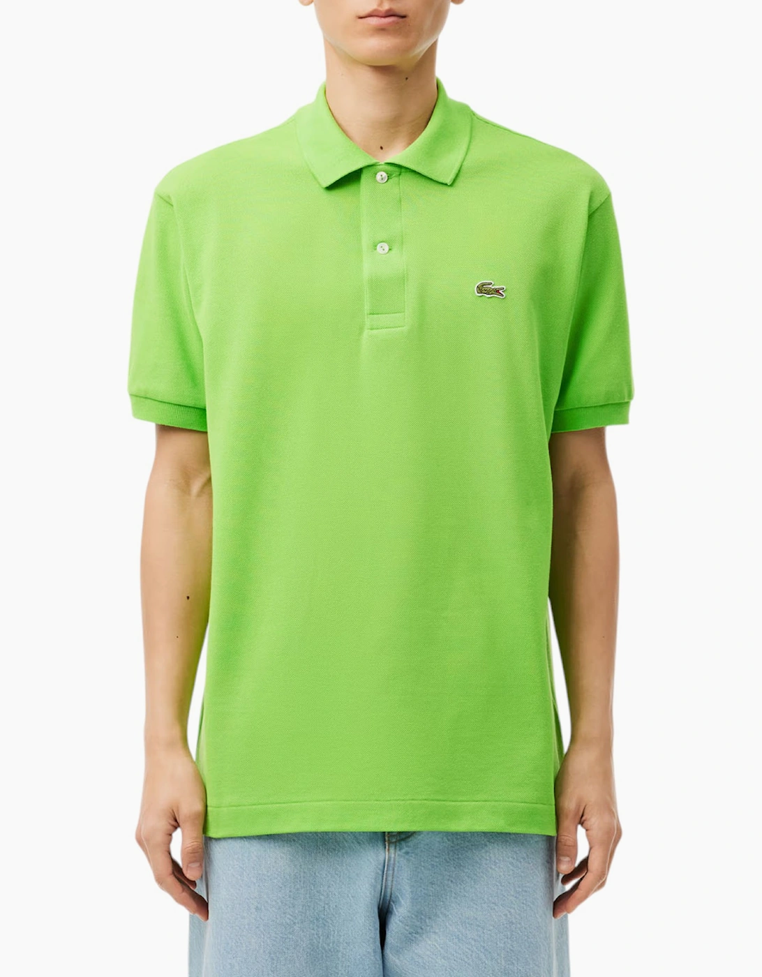 Men's Lacoste L1212 Mens Polo T Shirts Classic Fit Short Sleeve Casual Sports Golf Tee - Green - Size: 38