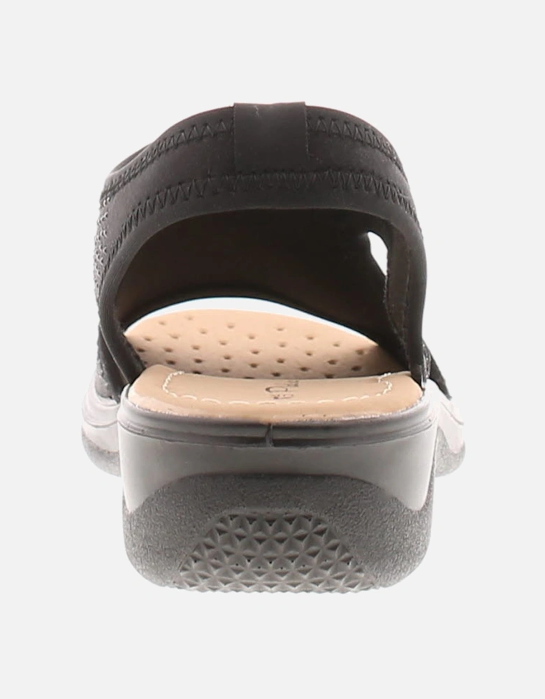 Womens Wedge Sandals Sophia Elasticated black UK Size