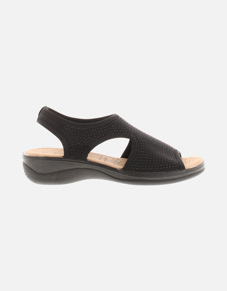 Womens Wedge Sandals Sophia Elasticated black UK Size