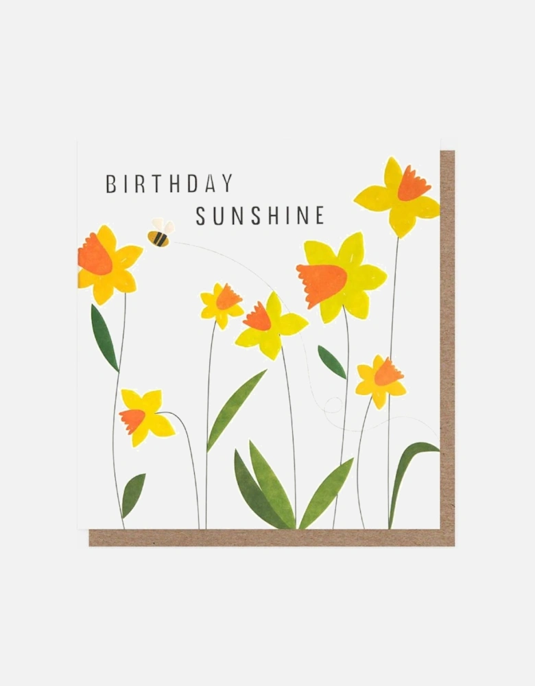 Daffodils & Bee Birthday Sunshine Card