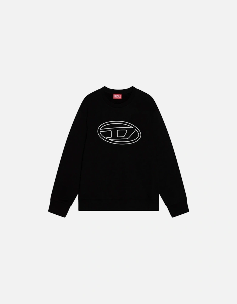 Double Destroyed Logo Black Sweatshirt