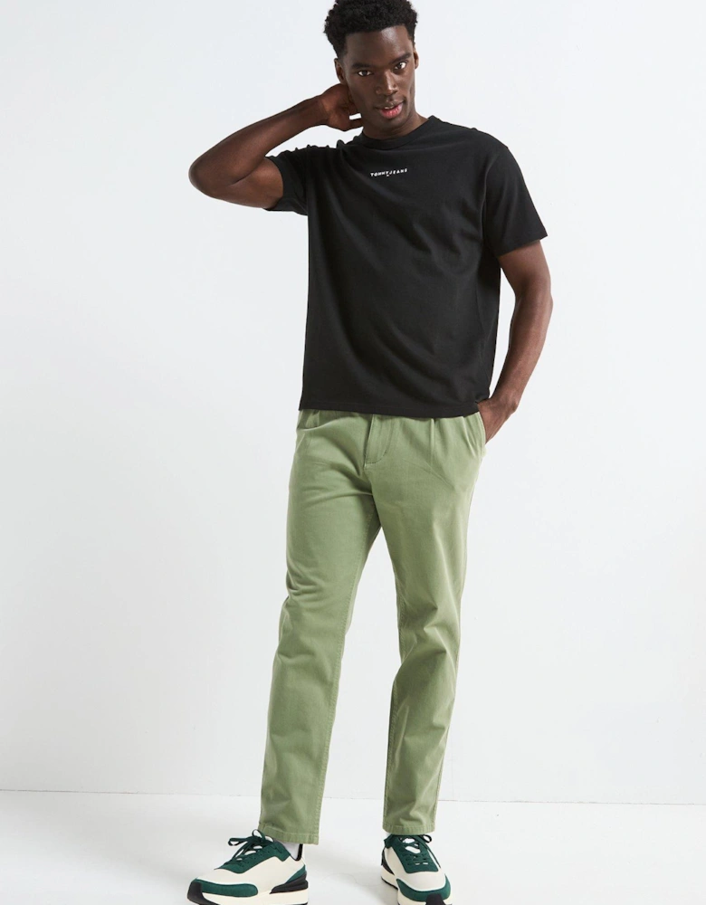 Relaxed Linear Logo T-Shirt - Black