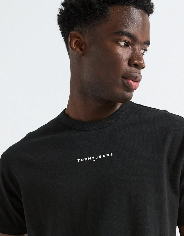 Relaxed Linear Logo T-Shirt - Black