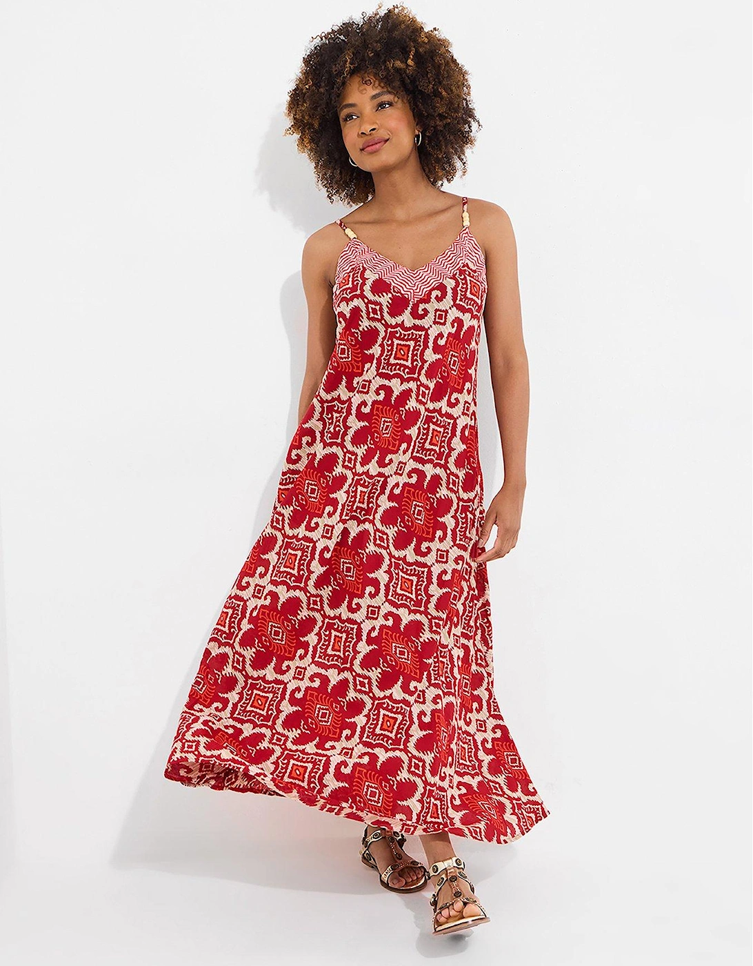 Ula Printed Maxi Dress - Red, 2 of 1