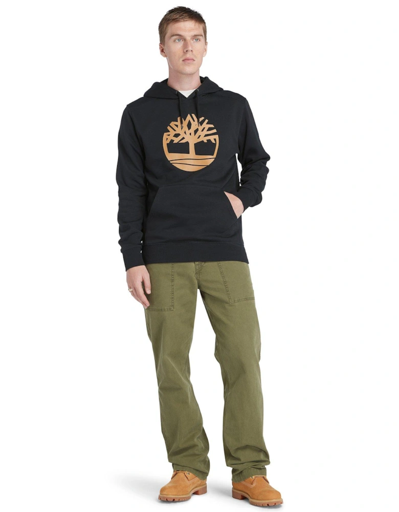 Kennebec River Tree Logo Overhead Hoodie - Black