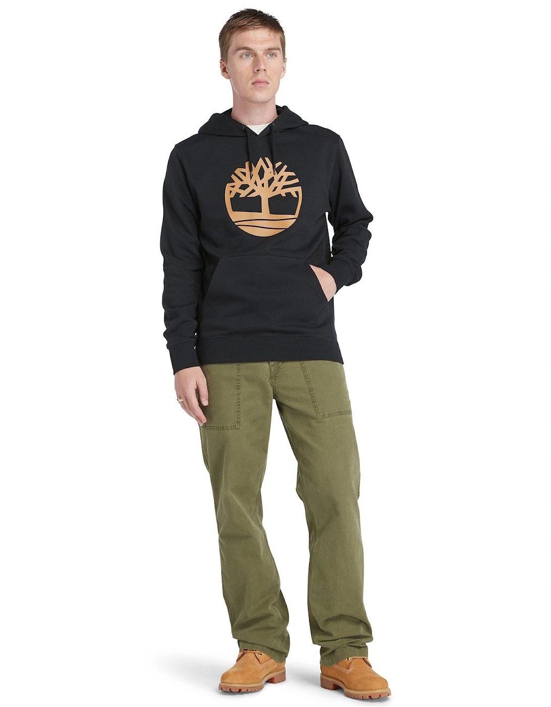 Kennebec River Tree Logo Overhead Hoodie - Black
