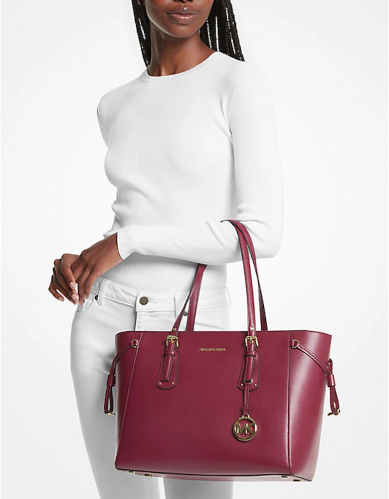 Voyager Medium Crossgrain Leather Tote Bag