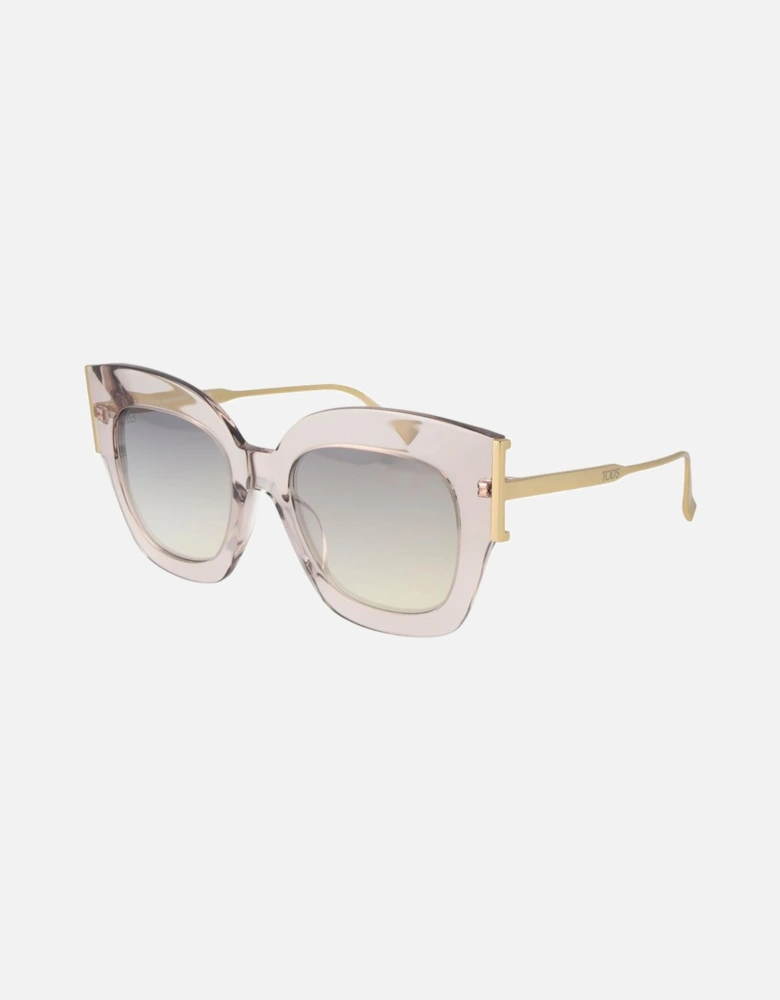 Butterfly Mirrored Sunglasses with Acetate Frame Women - Pink