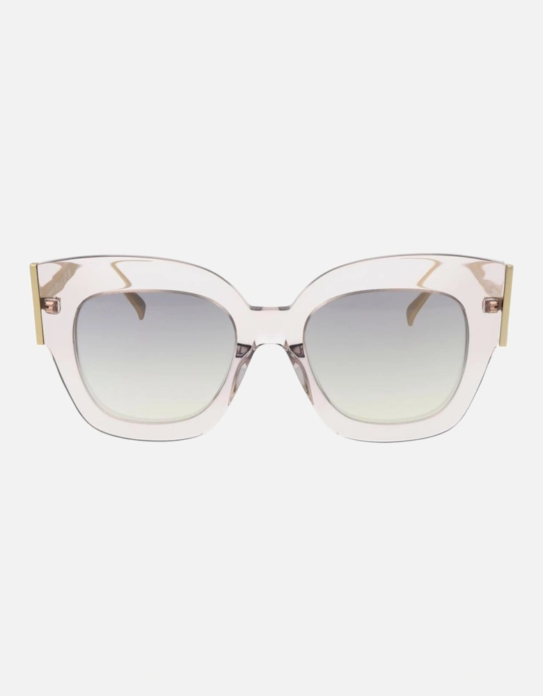 Butterfly Mirrored Sunglasses with Acetate Frame Women - Pink