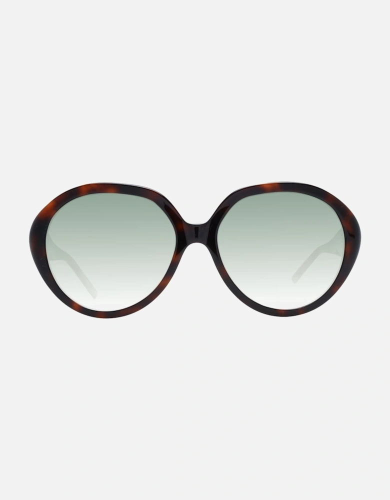 Round Brown Acetate Sunglasses with Gradient Lenses Women
