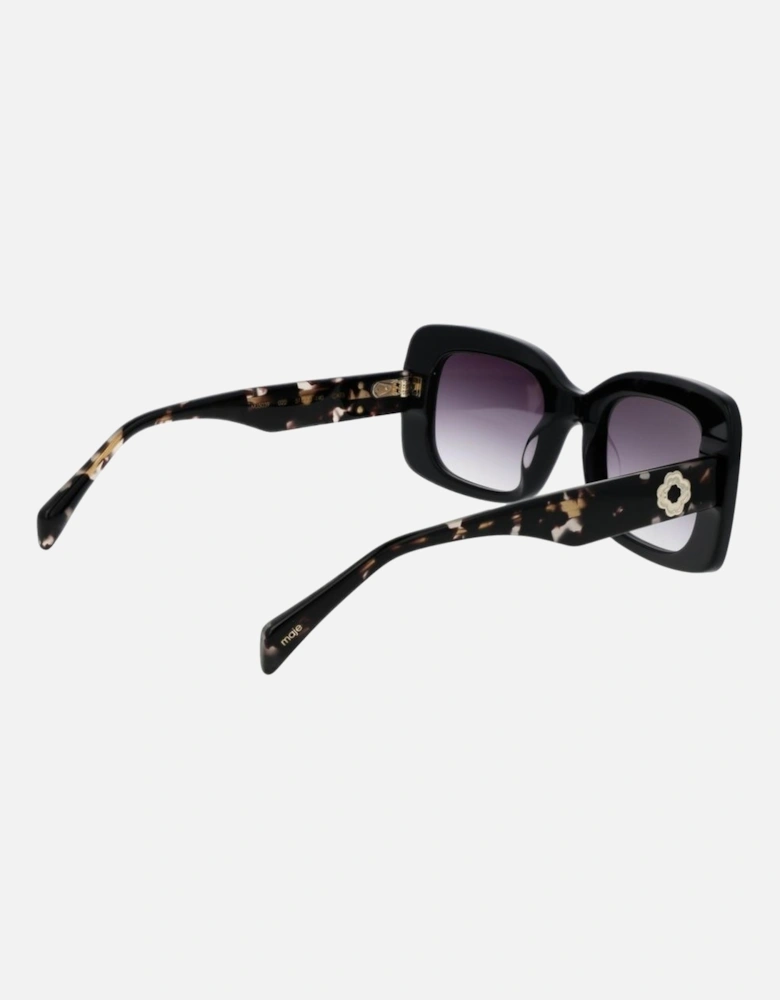 Square Acetate Gradient Sunglasses with UV Protection Women - Black