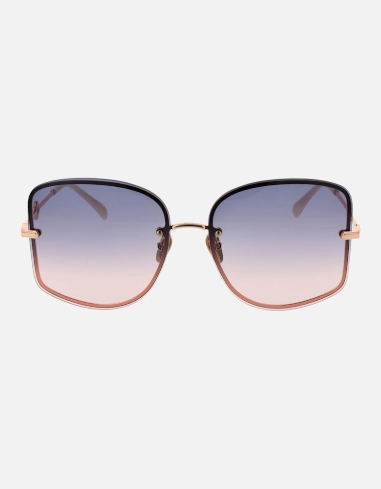 Butterfly Gradient Metal Frame Sunglasses Women - Rose Gold
