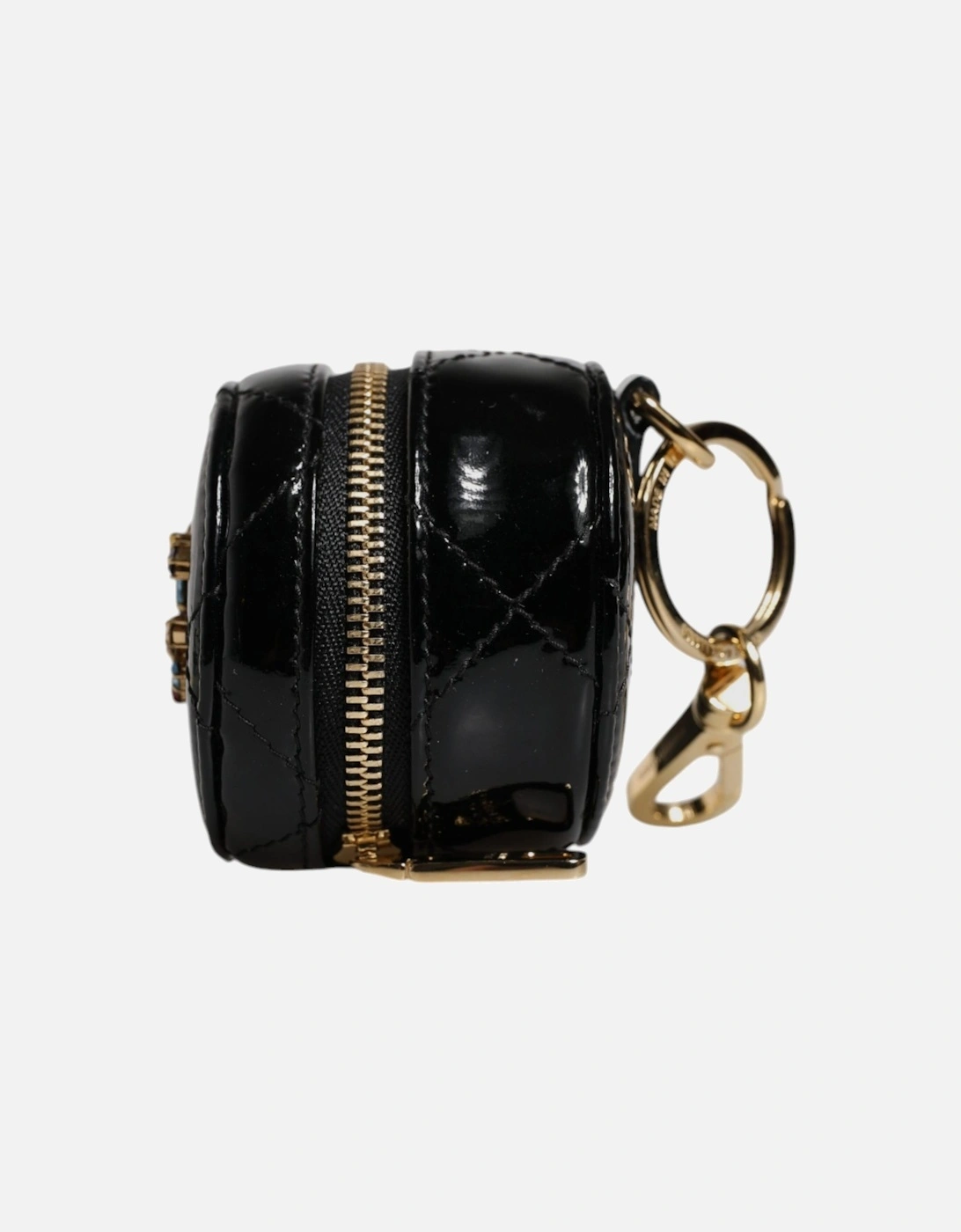 Leather Zip Around Embellished Coin Purse Women - Black Wallets