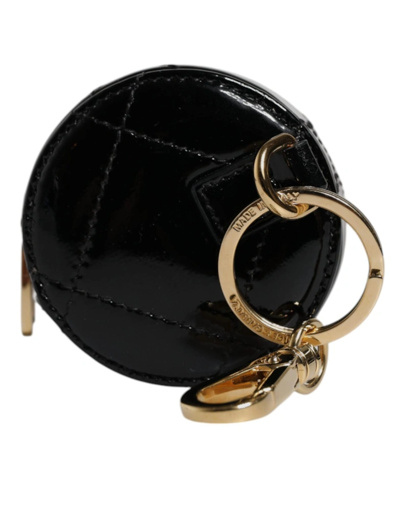 Leather Zip Around Embellished Coin Purse Women - Black Wallets
