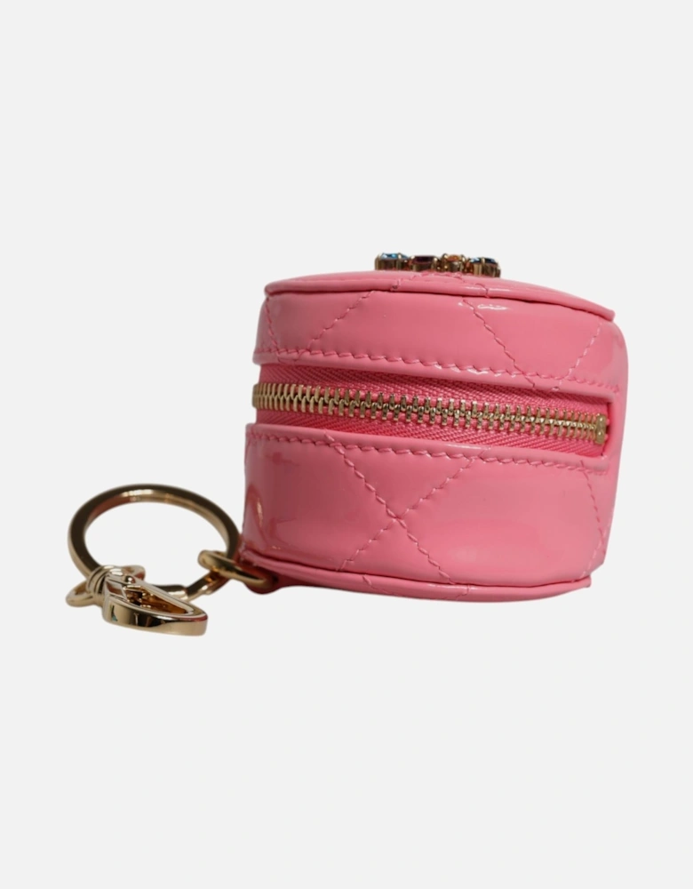 Leather Zip Around Embellished Coin Purse Women - Pink Wallets