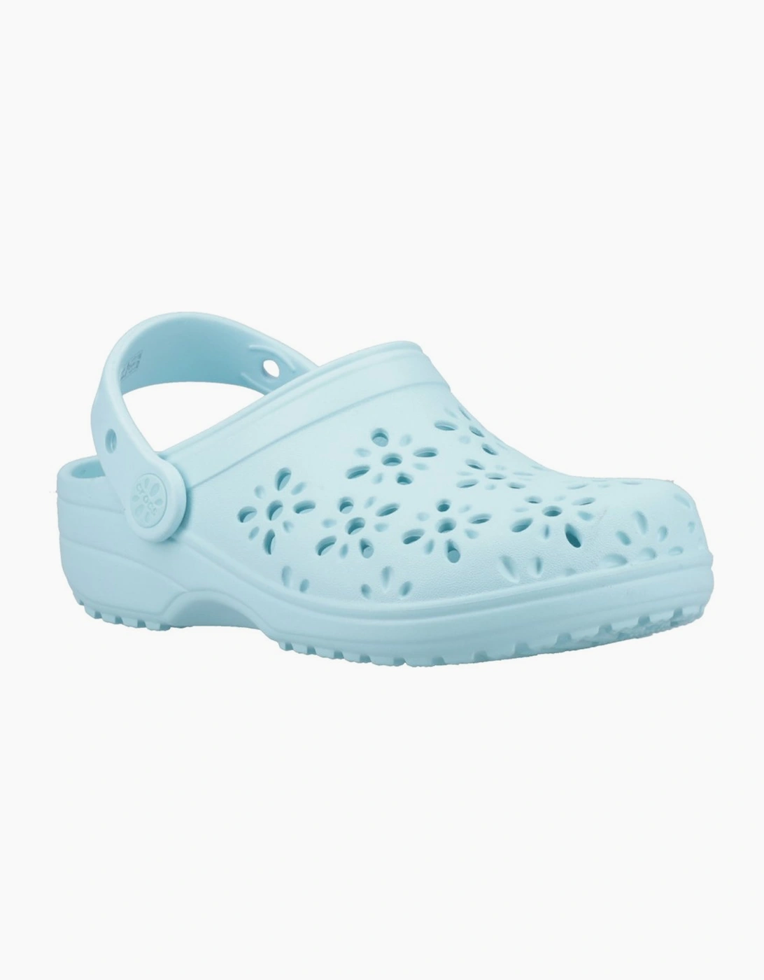 Crocs Girl's Classic Floral Cut Out Girls Clogs - Blue - Size: 2