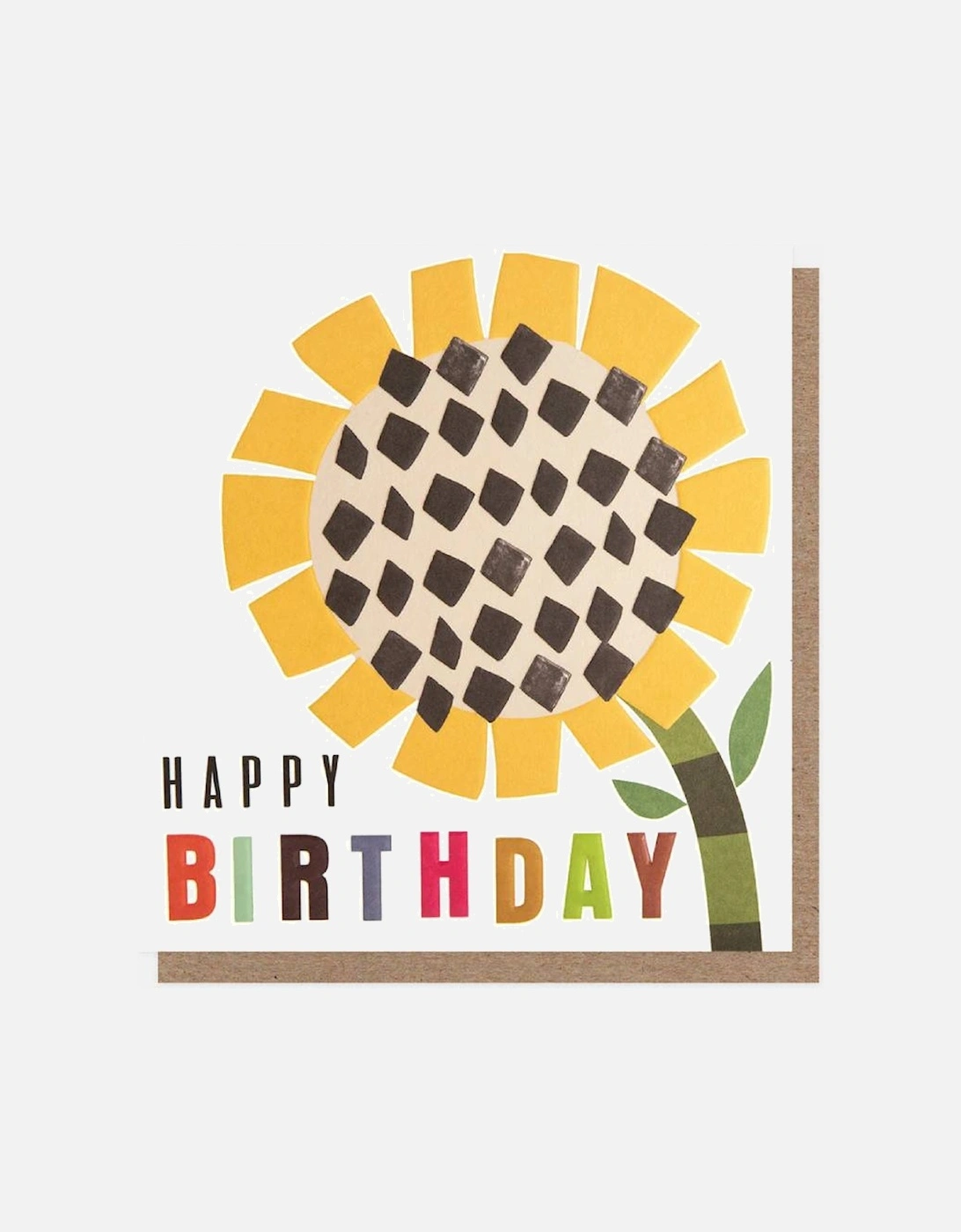 Chequered Sunflower Happy Birthday Card, 2 of 1