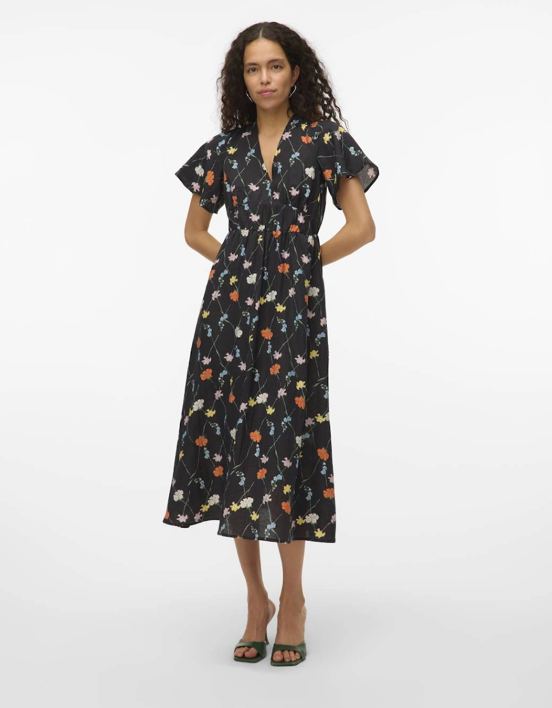 Flora Olga Short Sleeve 7/8 Dress Black, 6 of 5