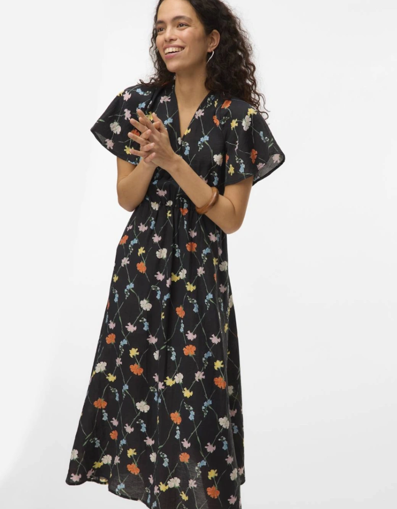 Flora Olga Short Sleeve 7/8 Dress Black