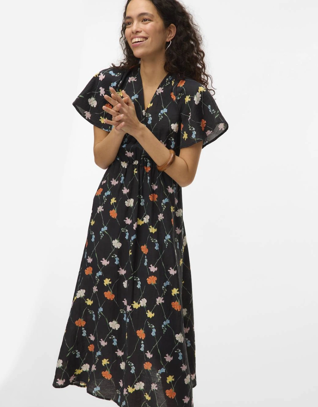 Flora Olga Short Sleeve 7/8 Dress Black