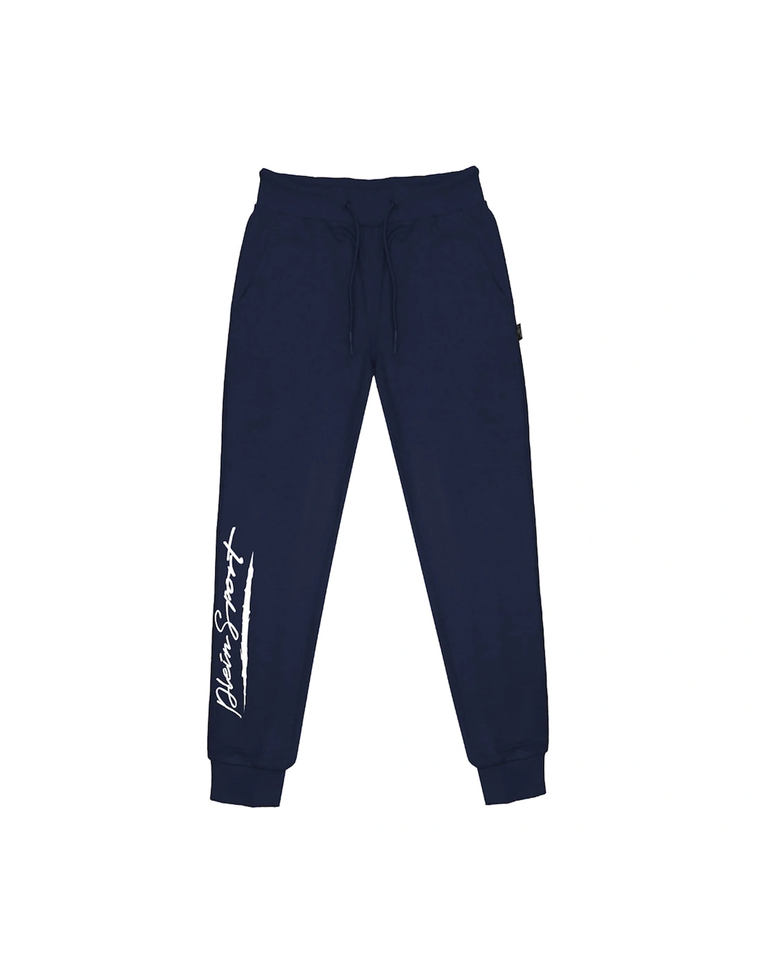 Men's Plein Sport Large Signature Logo Navy Blue Sweatpants - Size: 39/38/32